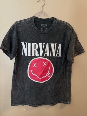 NIRVANA Large Acid Wash 93 Tour Band Tee